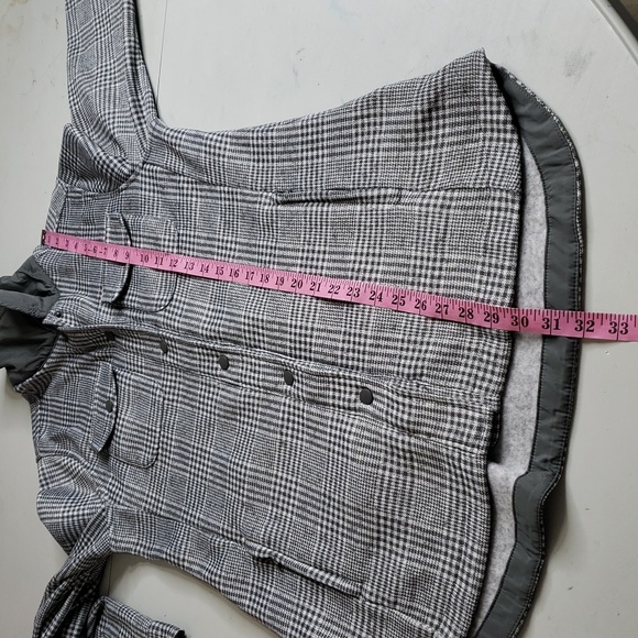 Lands' End Womens Plaid Button Up Longline Shacket Size M Layers Outdoor Gray - Picture 11 of 16